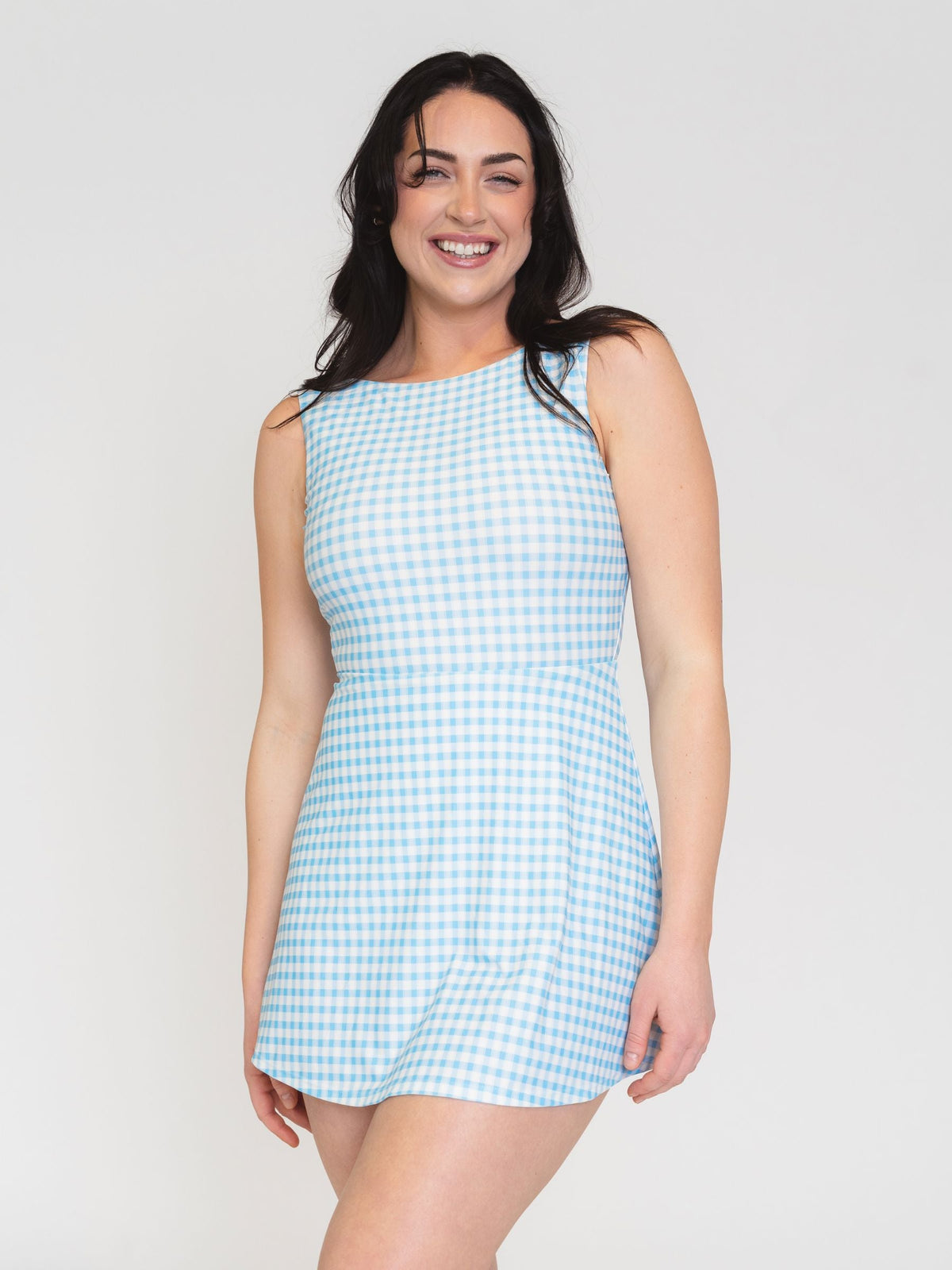 Lime Ricki Sky Gingham Badekleid