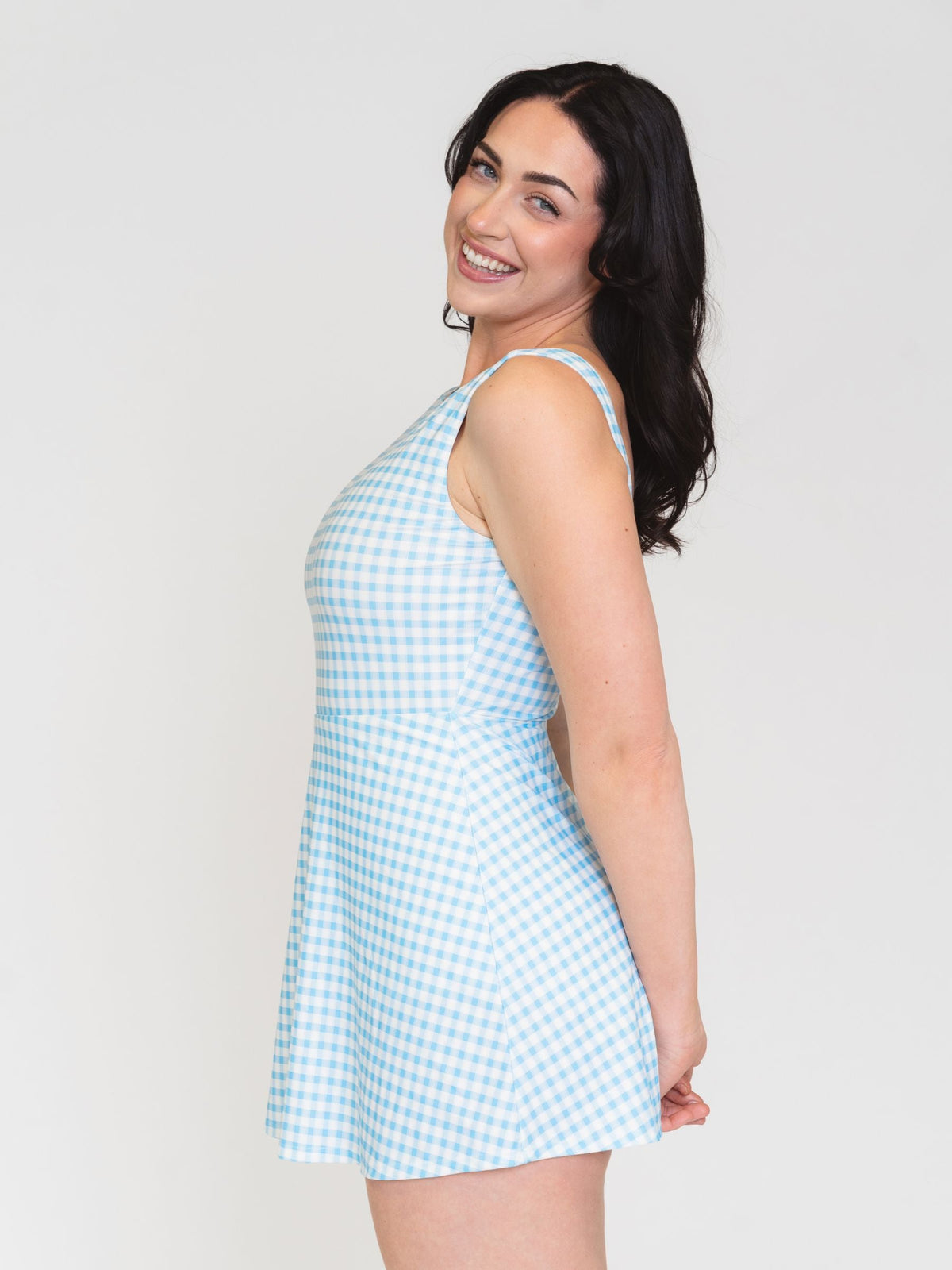 Lime Ricki Sky Gingham Badekleid
