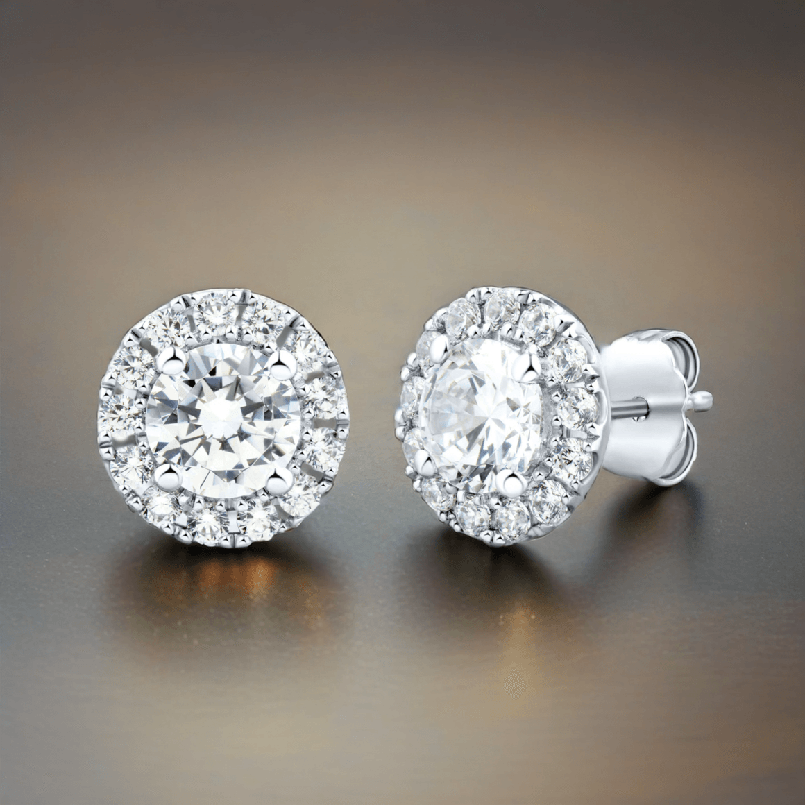 Aretes de Diamantes con Halo VossAgin
