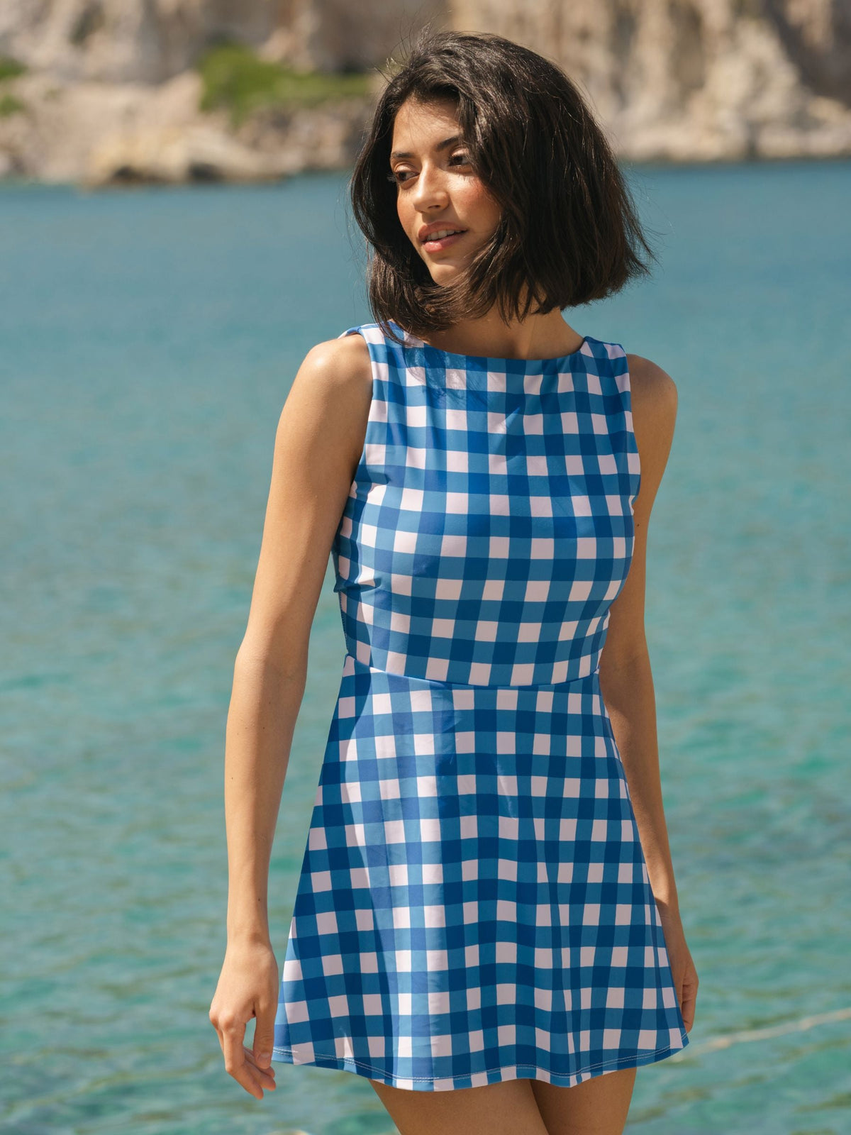 Lime Ricki Gingham Badekleid