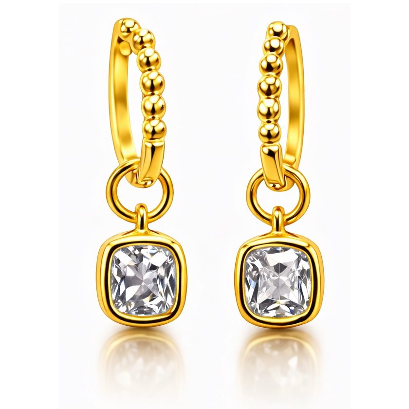 Créoles perlées en moissanite VossAgin