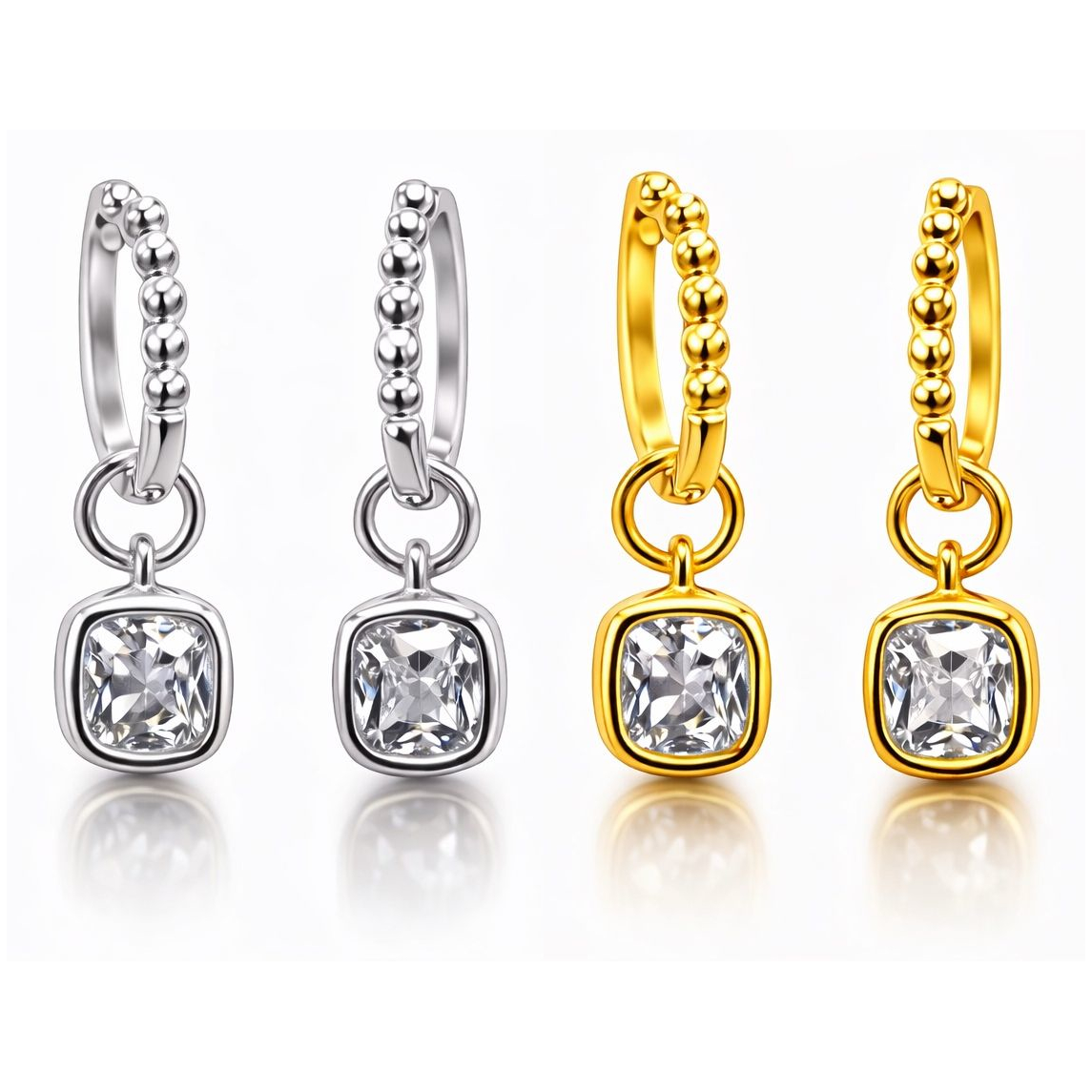 Créoles perlées en moissanite VossAgin