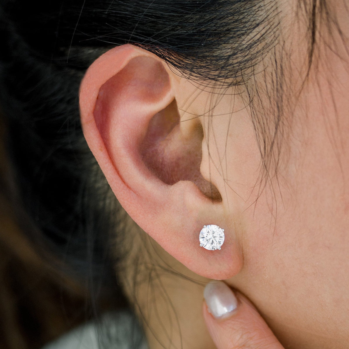 Boucles d'oreilles puces en moissanite VossAgin