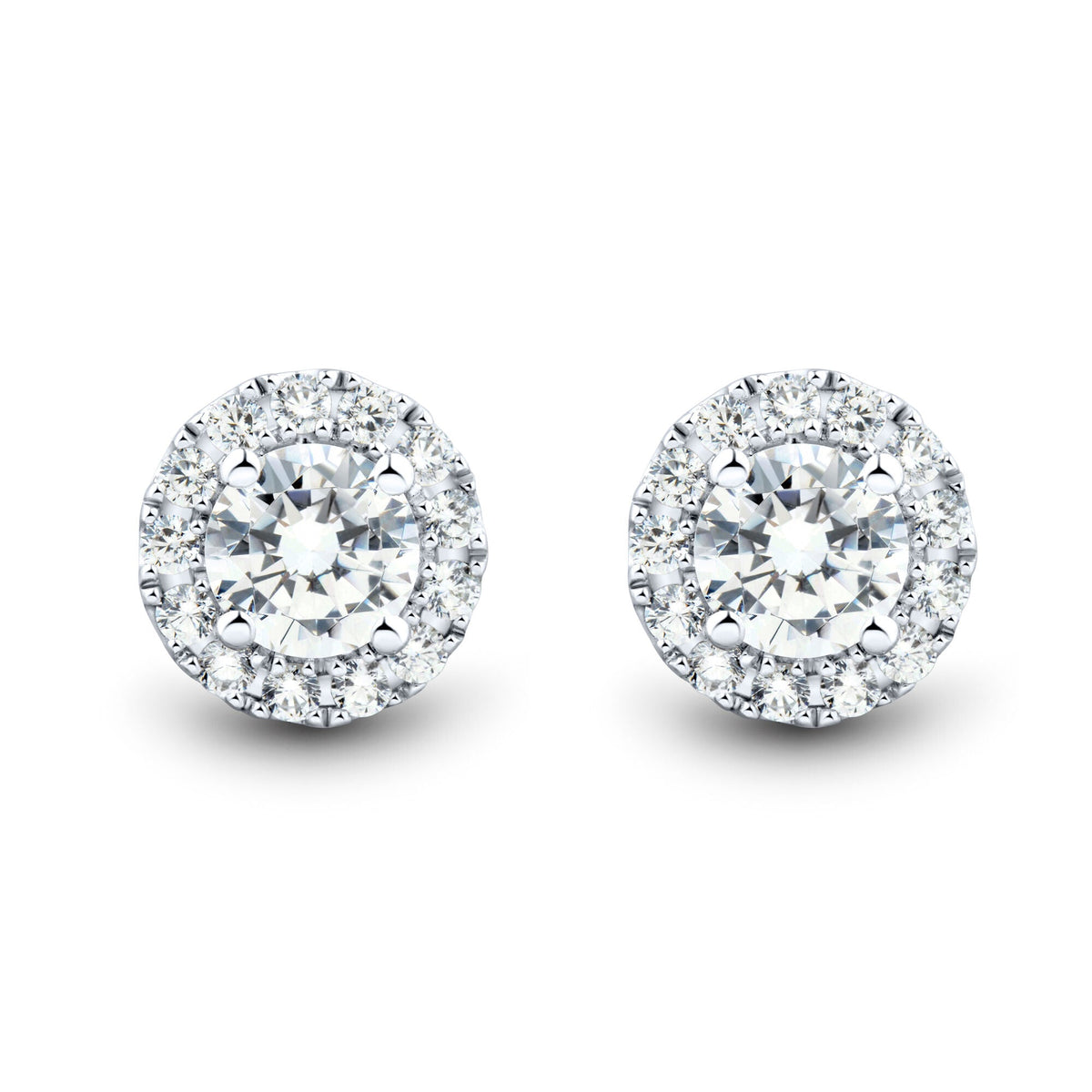 Aretes de Diamantes con Halo VossAgin