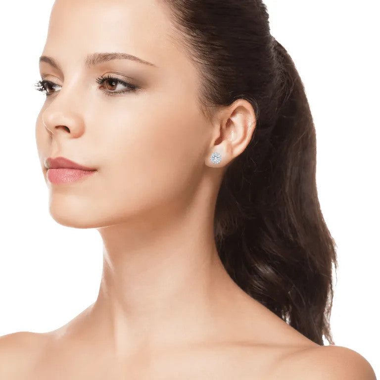 Aretes de Diamantes con Halo VossAgin