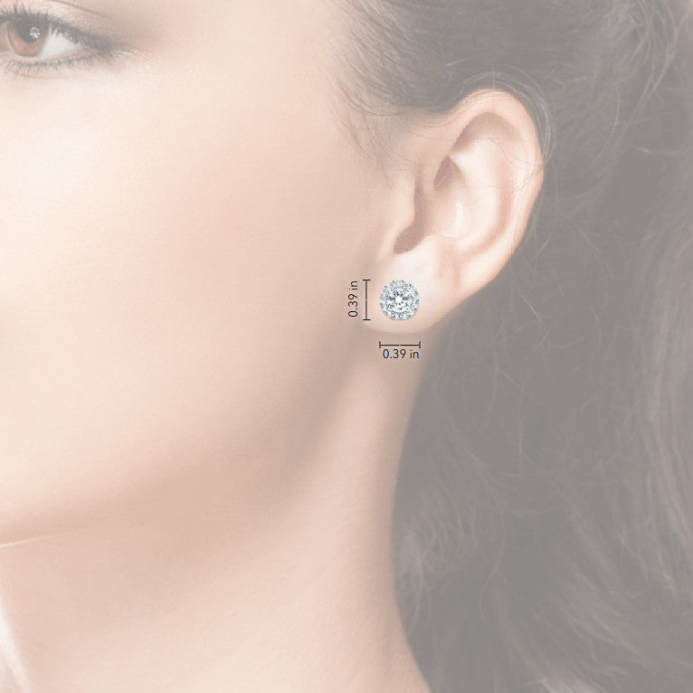 Aretes de Diamantes con Halo VossAgin