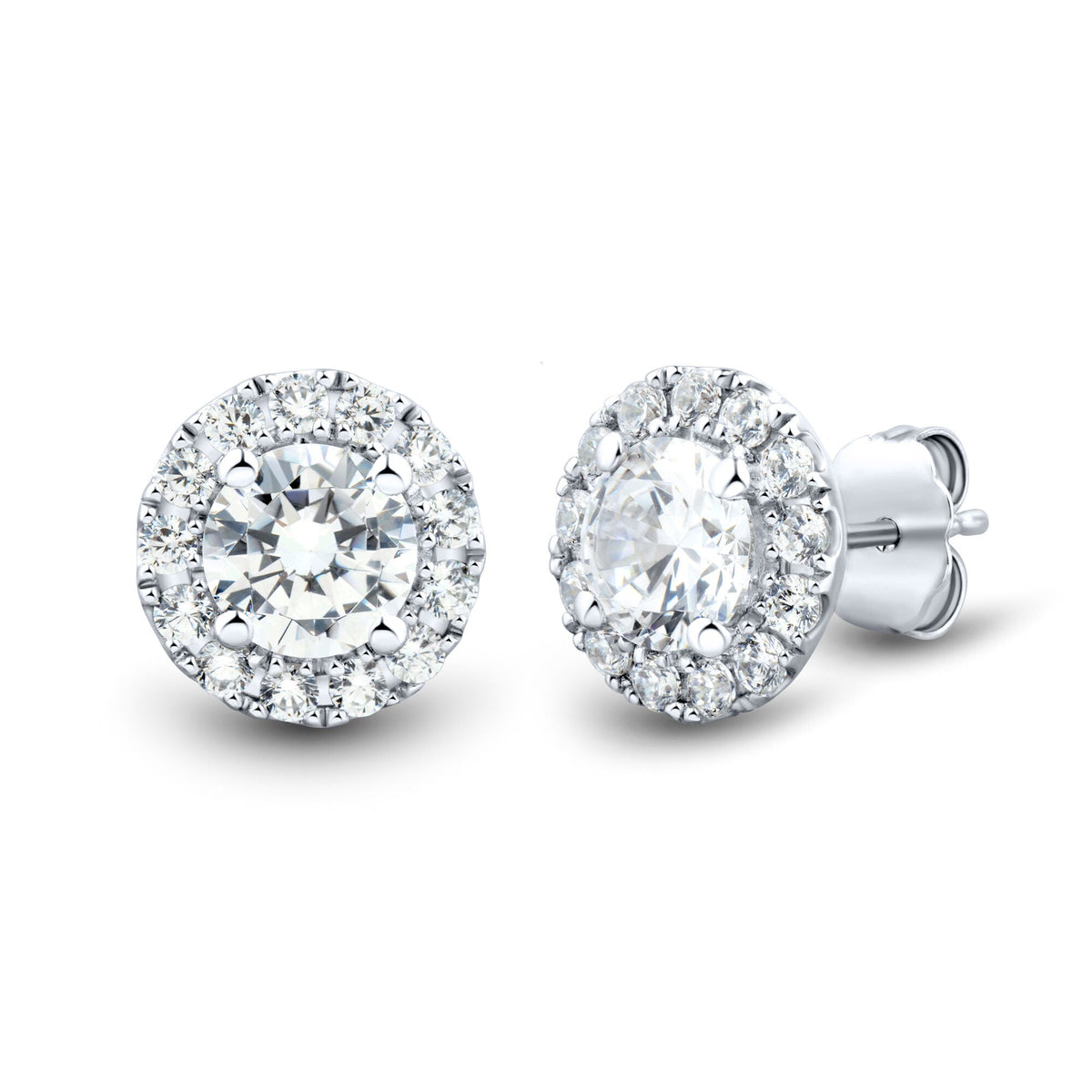 Aretes de Diamantes con Halo VossAgin