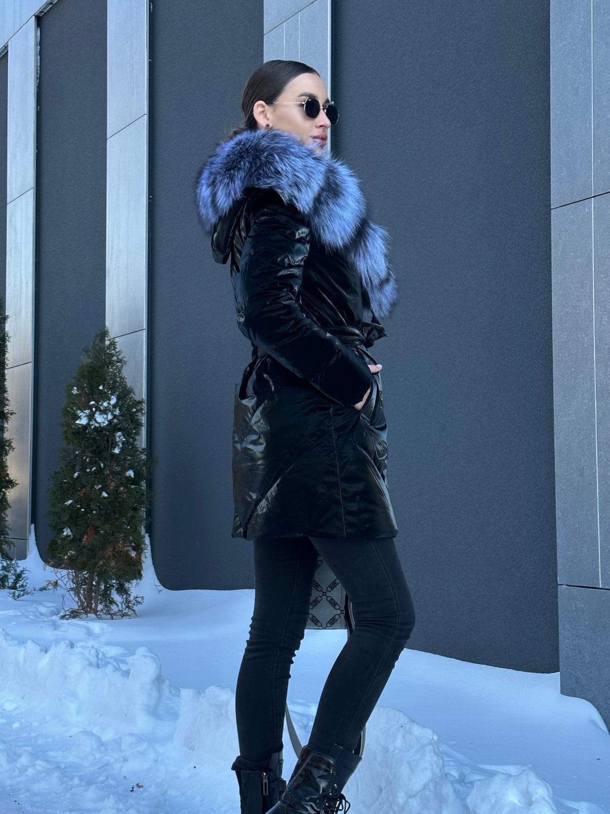 Alaska Outerwear Company Women's Silver Fox Fur Down Coat