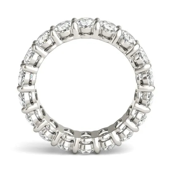 VossAgin - 4 CTW Oval Lab Grown Diamond Couture Classic Eternity Ring 14K White Gold (G-VS) - 8.5