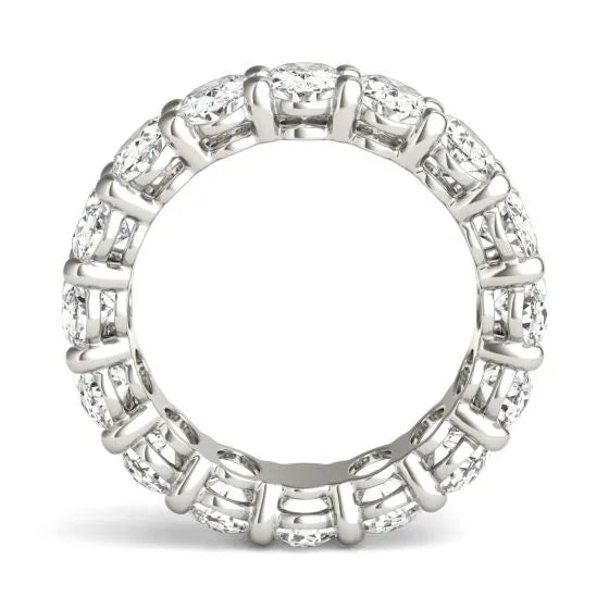 VossAgin - 5 5/8 CTW Oval Lab Grown Diamond Couture Classic Eternity Ring 14K White Gold (G-VS) - 8.5