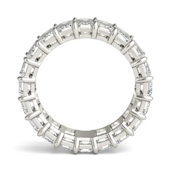 VossAgin - 6 1/4 CTW Emerald Lab Grown Diamond Couture Classic Eternity Ring 14K White Gold (G-VS) - 8.5