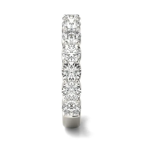 VossAgin - 2 1/15 CTW Lab Grown Round Cut Diamond Half Eternity Ring in 14K White Gold - G-VS - 8.5