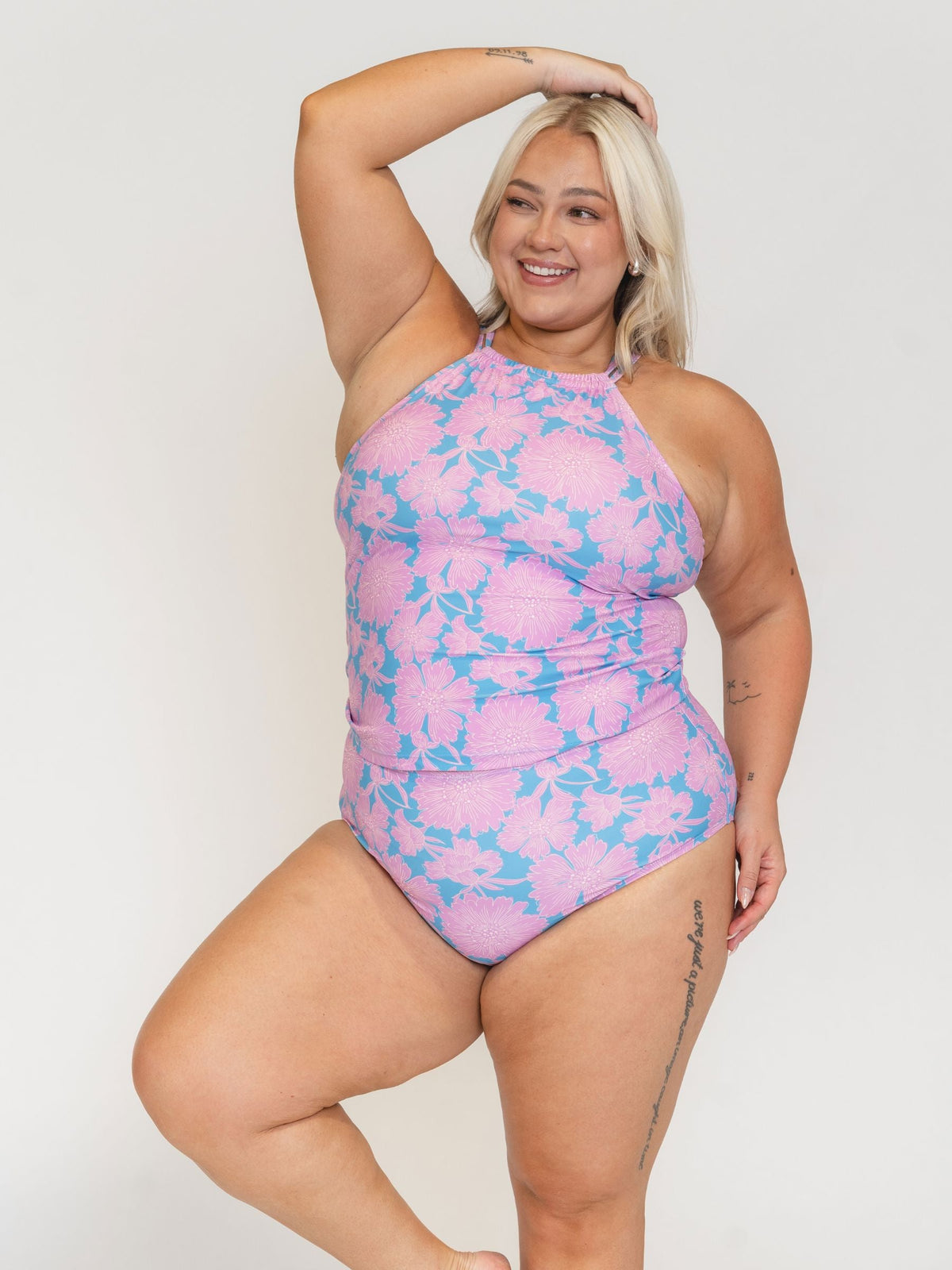 Lime Ricki Dahlia Tankini-Oberteil