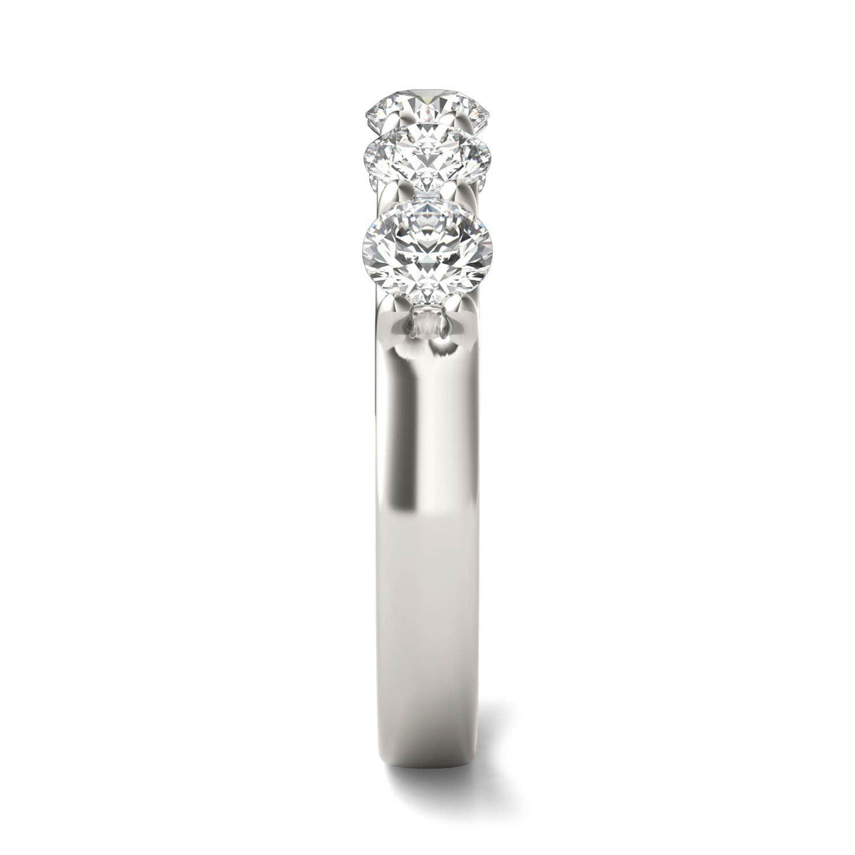 VossAgin - AGI Certified 1 1/4 CTW Round Lab Grown Diamond (G/VS) Five Stone Anniversary Band in 14K White Gold - 8.5