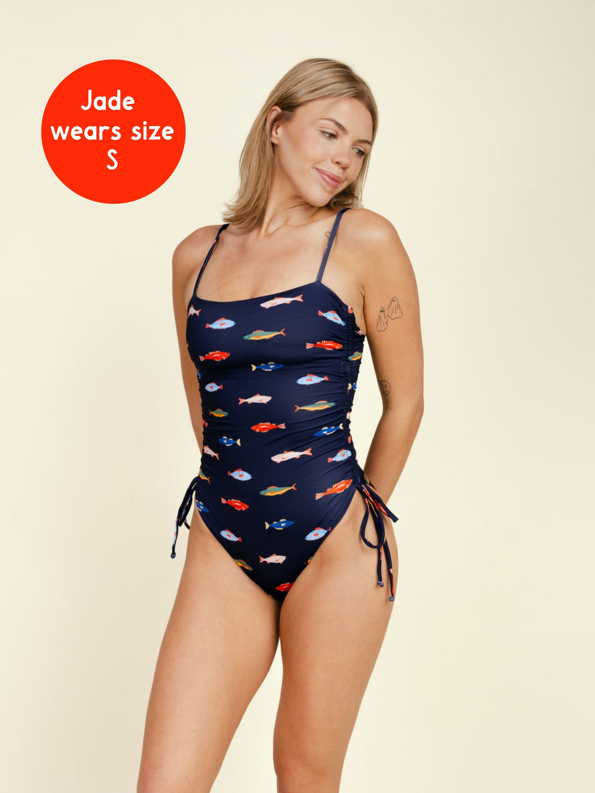 Ruched Square Neck One Piece in Harbor