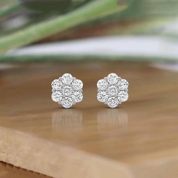 Aretes de broquel con racimo floral VossAgin