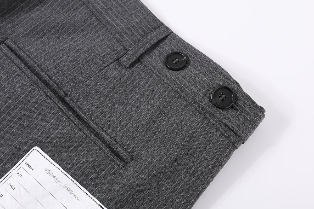 Pantalones con pliegues Puppet Theater en lana a rayas