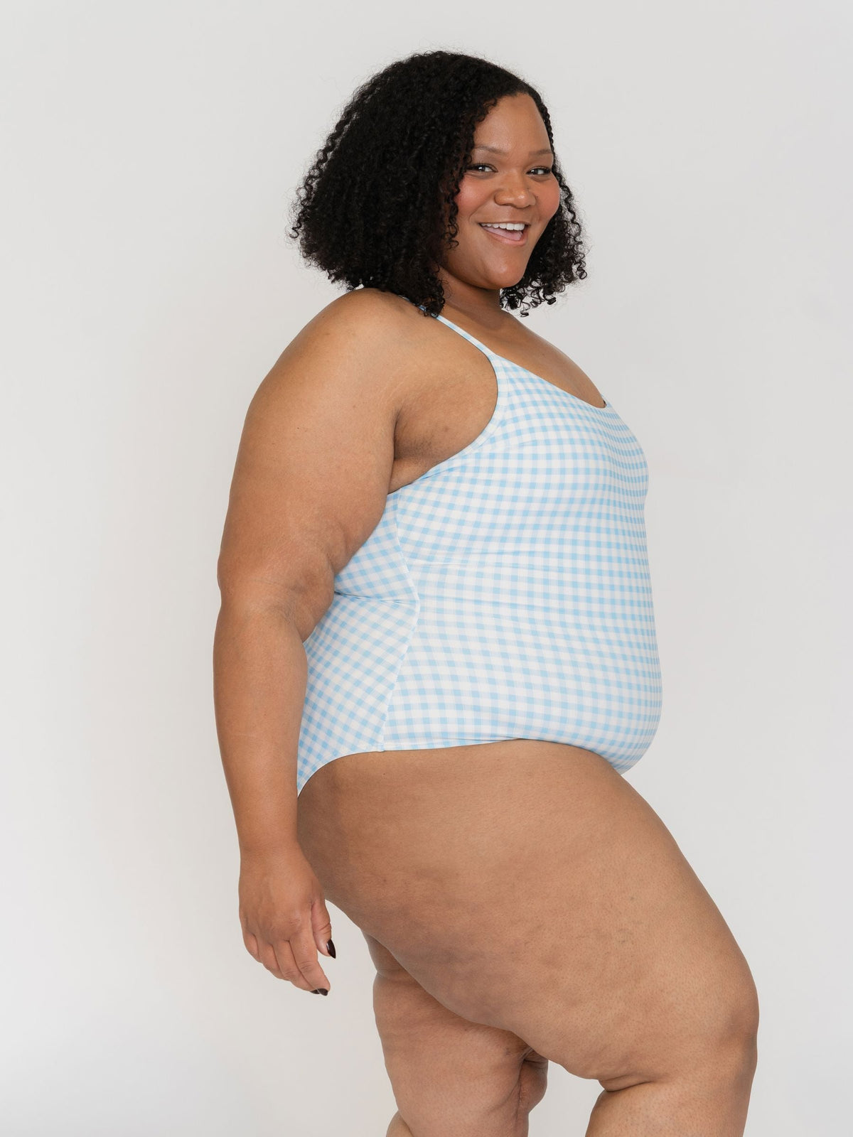 Traje de baño de una pieza con estampado de cuadros Sky de Lime Ricki