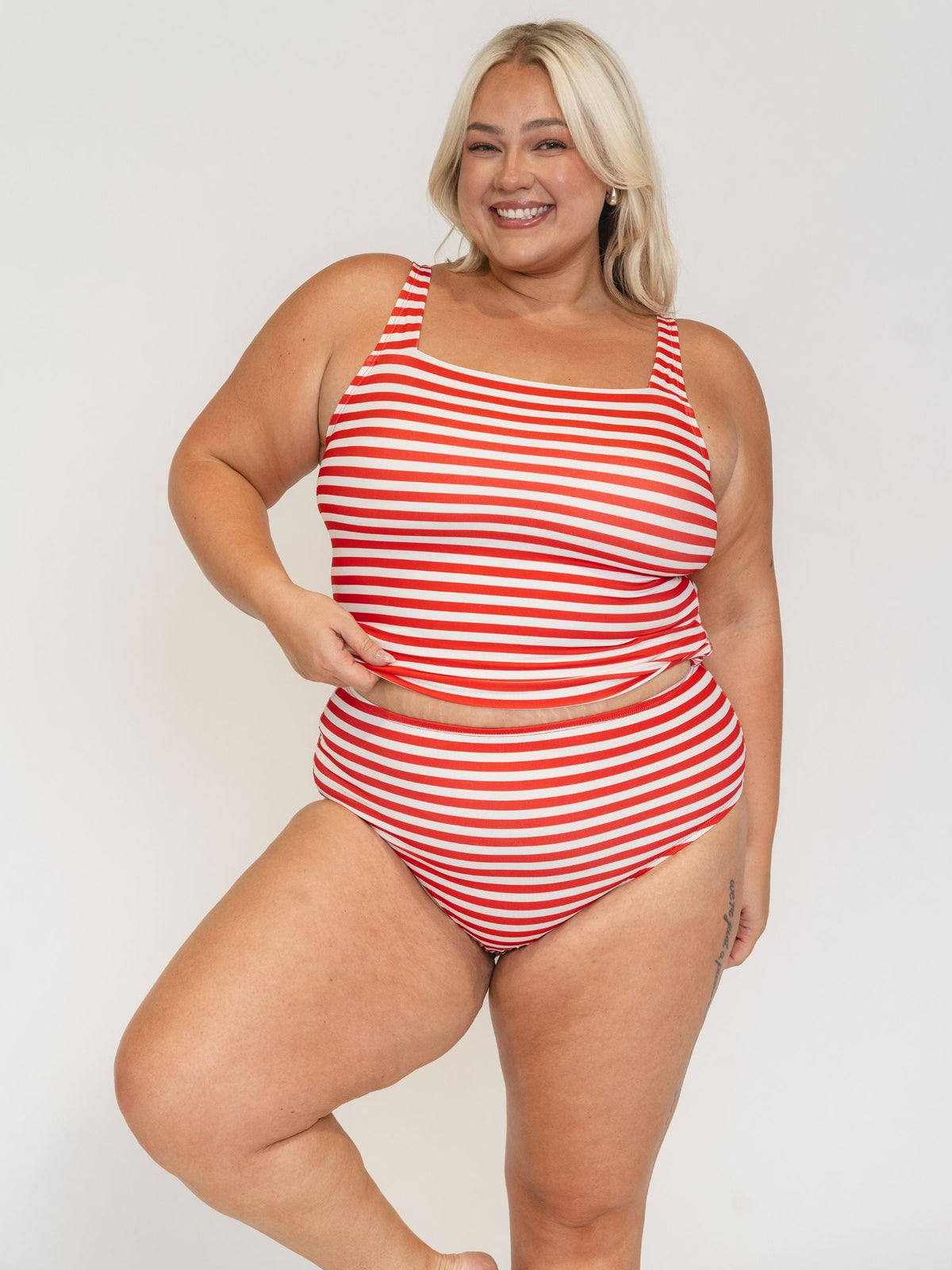 Lime Ricki Tankini mit eckigem Ausschnitt