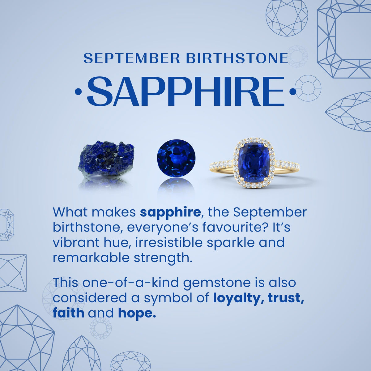 VossAgin - Princess Diana Inspired 3.00CTW AGI Certified G/VS Lab-Grown Sapphire and Diamond Halo Ring in 14K White Gold - 8.5