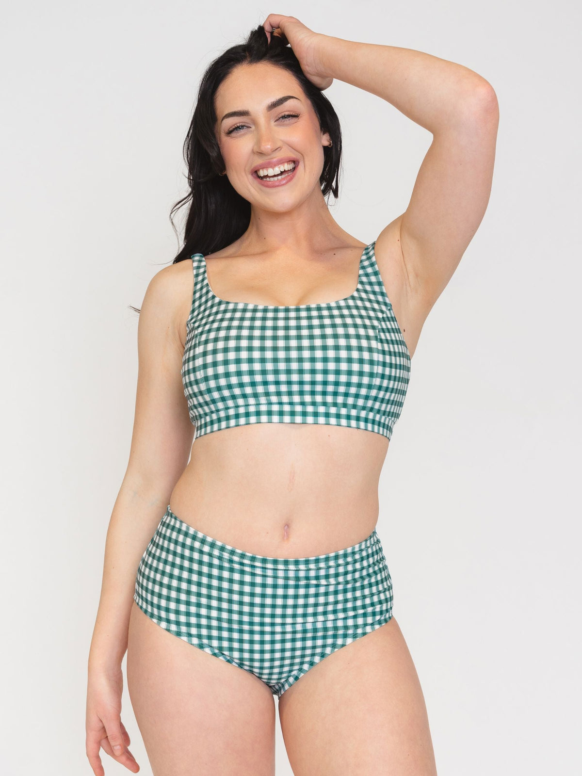 Parte inferior de bikini Lime Ricki Juniper Gingham