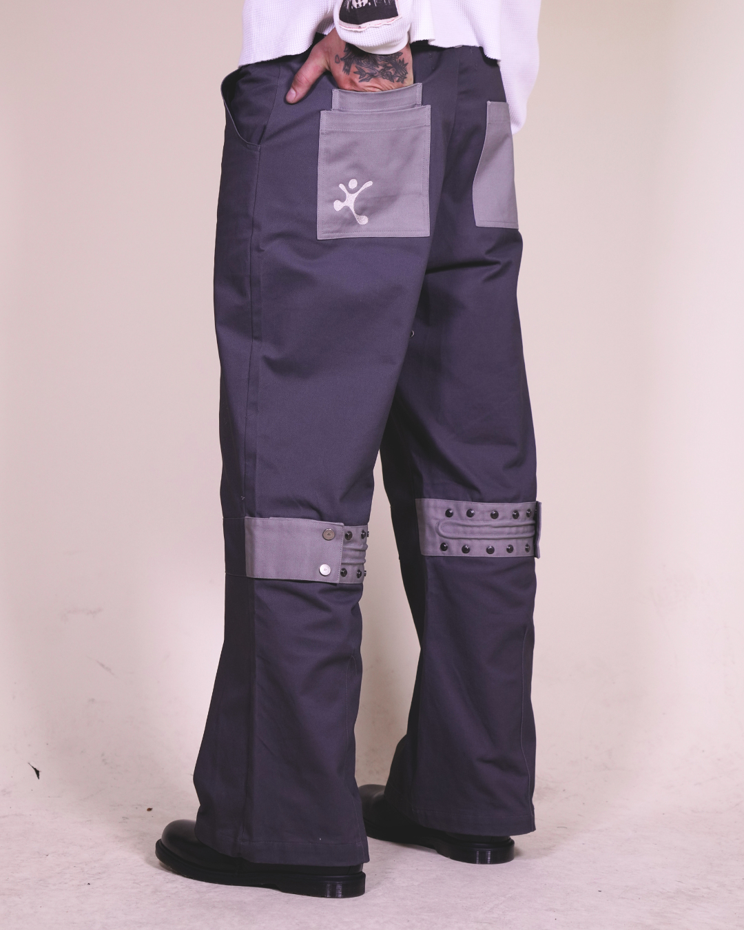 Puppet Theater Flared Bondage Work Trouser