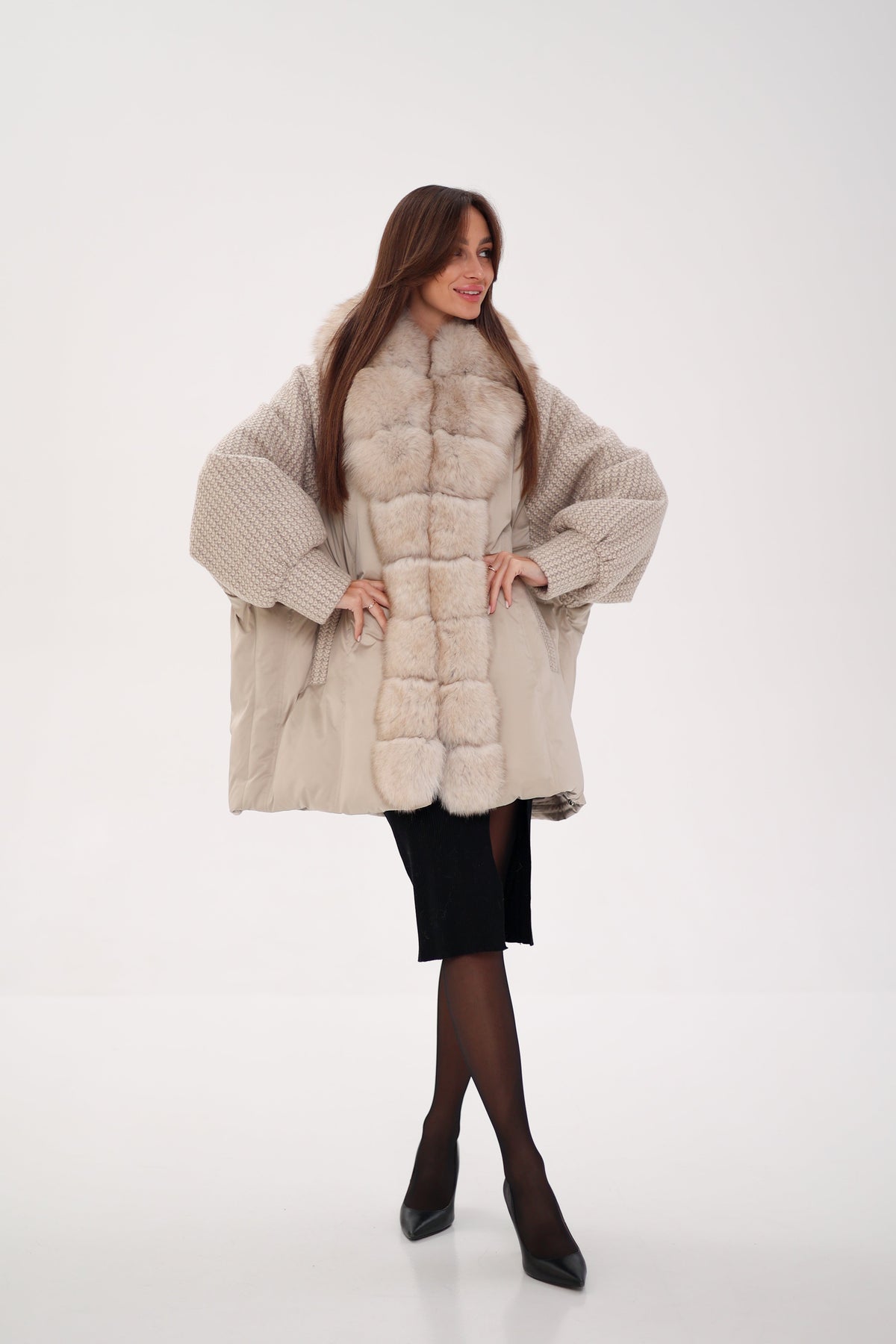 Alaska® Outerwear Company Damen Polar-Fuchs Bouclé-Daunenmantel