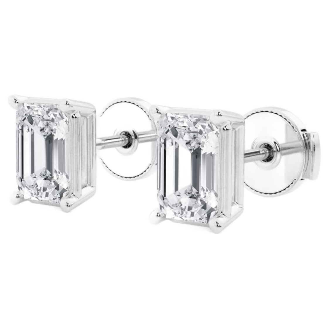 Boucles d'oreilles diamant taille émeraude VossAgin