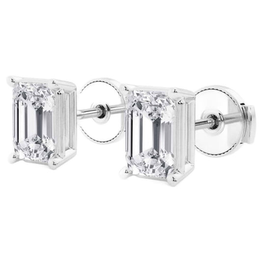 VossAgin Emerald Cut Diamond Earrings