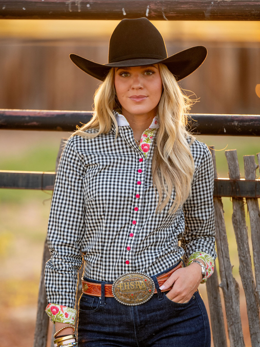 Frank & Rio Women's Gingham Western Shirt