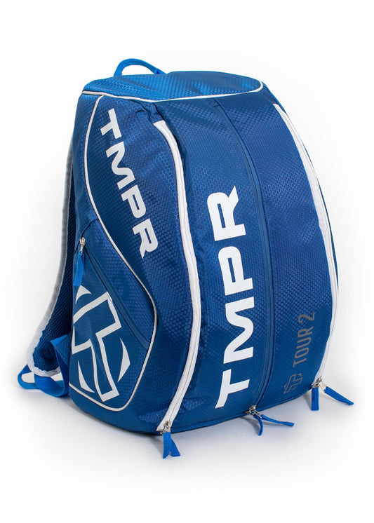 TMPR Sports - Tmpr Sports Tour 2 Backpack Pickleball Gear Bag - Blue/White