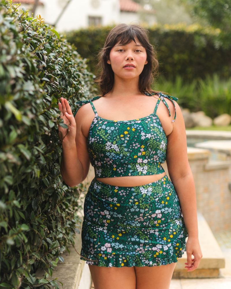 Lime Ricki Cottage Floral Crop-Top