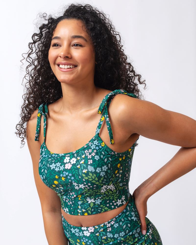 Lime Ricki Cottage Floral Crop-Top