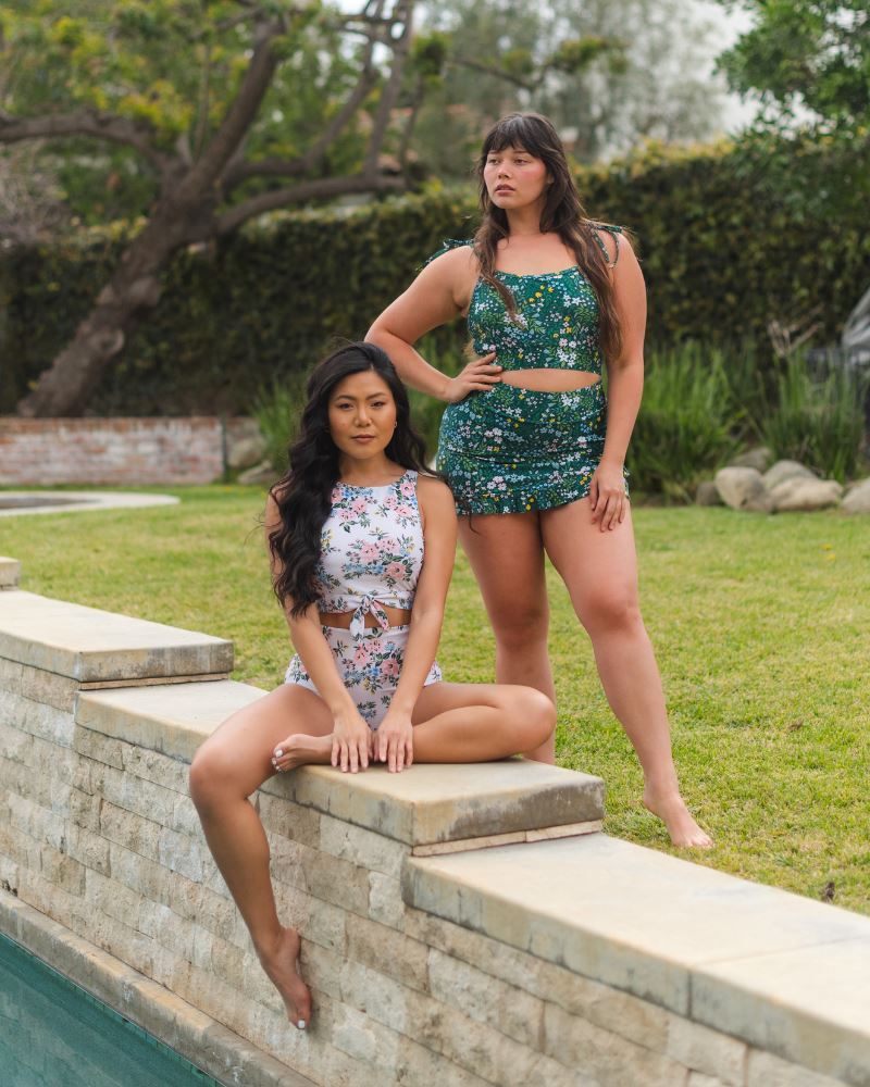 Lime Ricki Cottage Floral Crop-Top