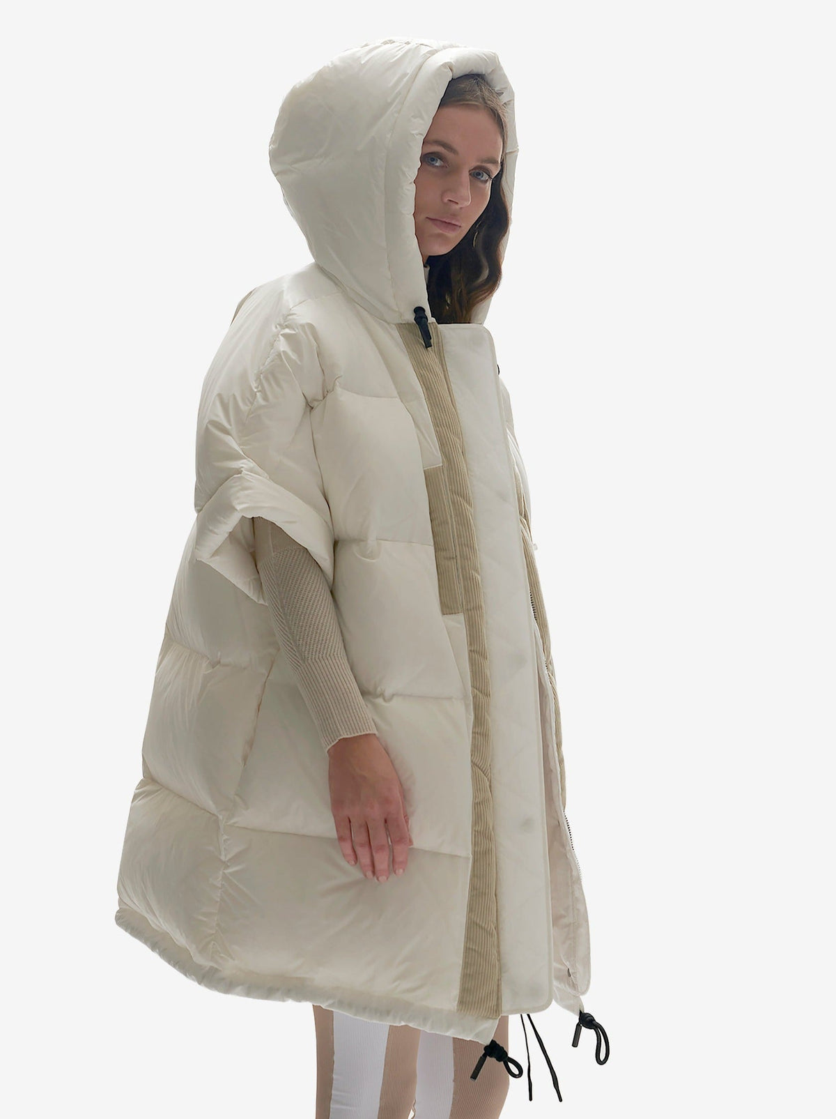 Holden Outerwear Lange Daunenweste Perle