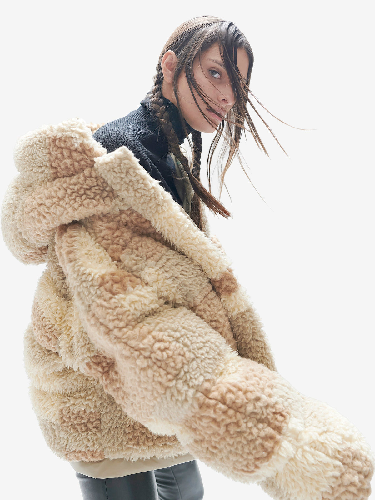 Holden Outerwear Sherpa Daunen-Pufferjacke - Natural Mix