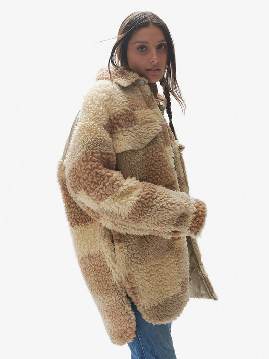 Chaqueta tipo camisa Holden Outerwear de lana acolchada con sherpa - Mezcla natural