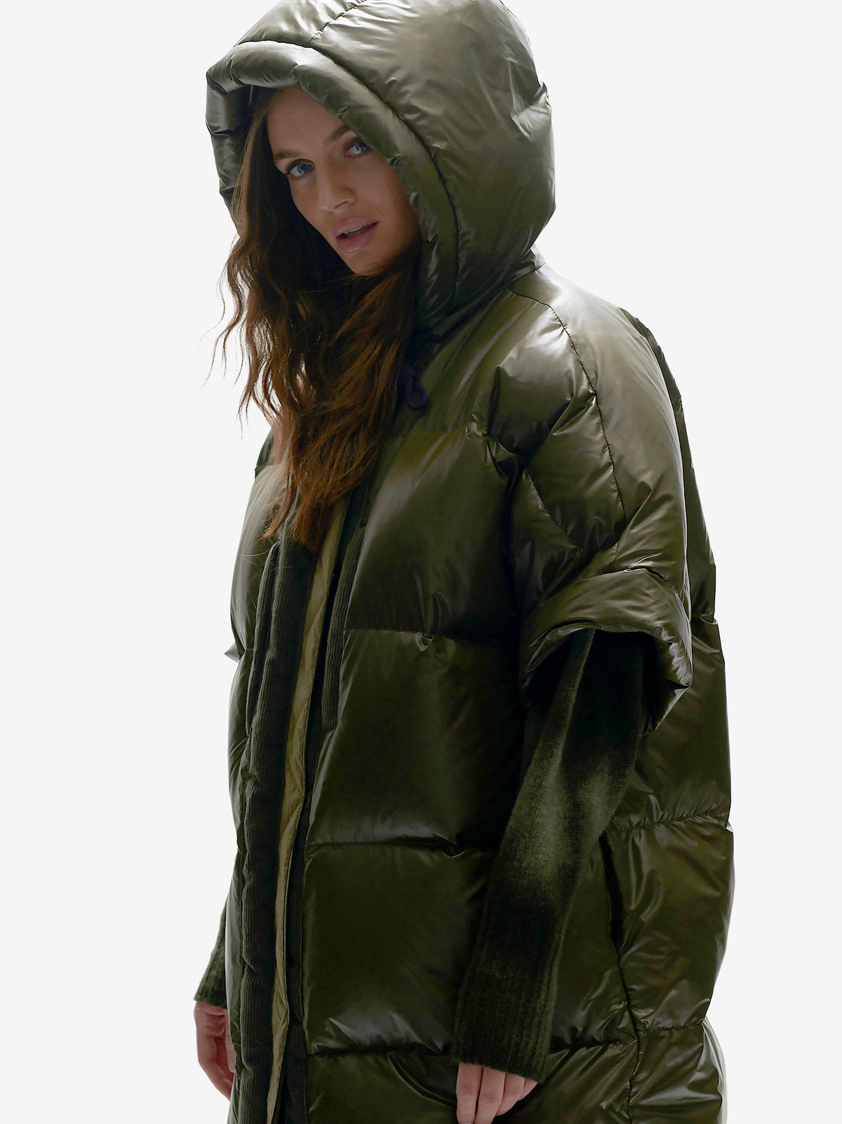 Chaleco largo de plumón Holden Outerwear en color oliva