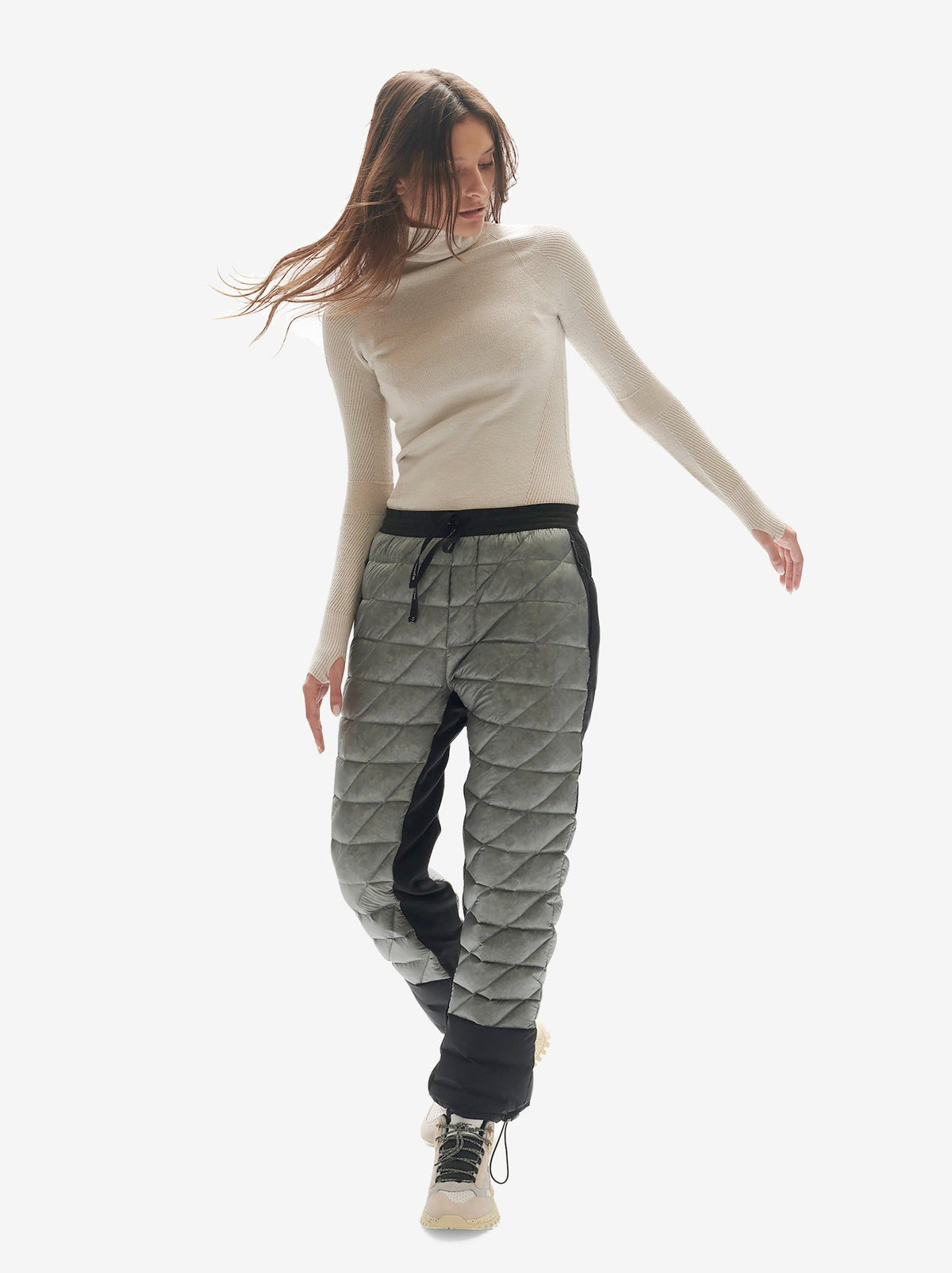 Holden Outerwear Hybrid Daunen-Jogginghose in Schiefergrau
