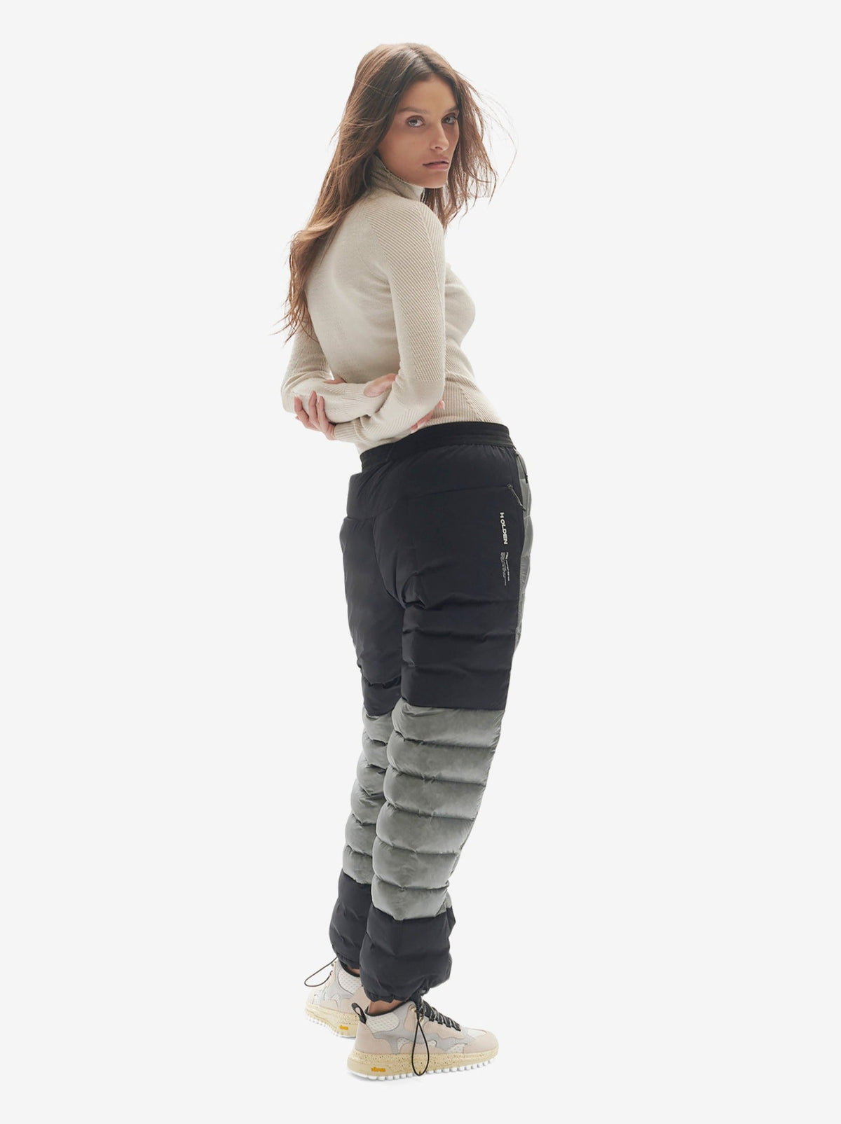 Holden Outerwear Hybrid Daunen-Jogginghose in Schiefergrau