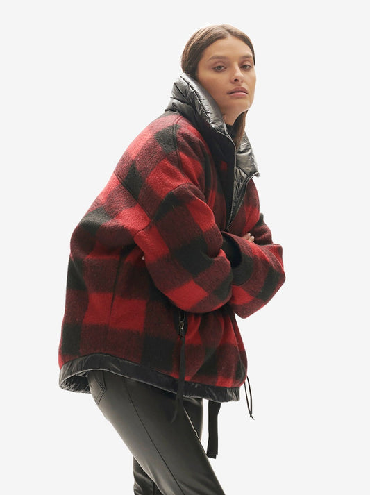 Chamarra Puffer Reversible de Lana con Medio Cierre de Holden Outerwear