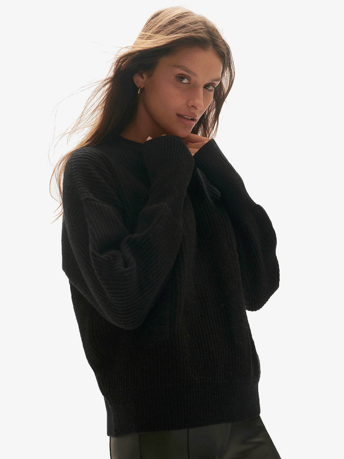 Holden Outerwear Wool Icon Pullover Schwarz