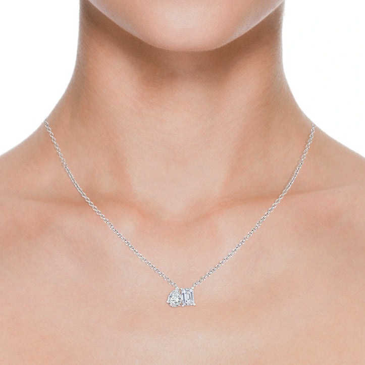 Pendentif deux pierres diamant VossAgin