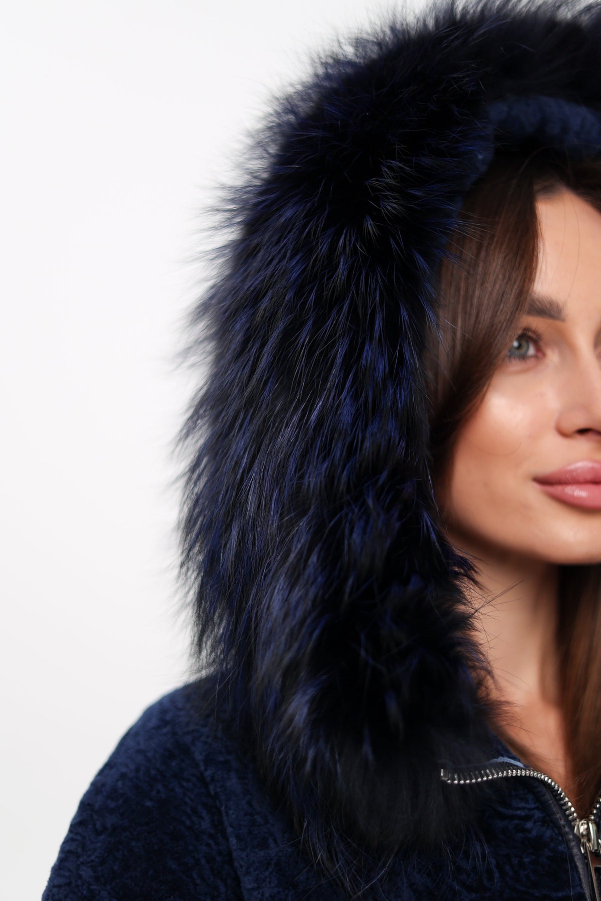 Alaska Outerwear Company Women's Shearling Silver Fox Trim Jacket