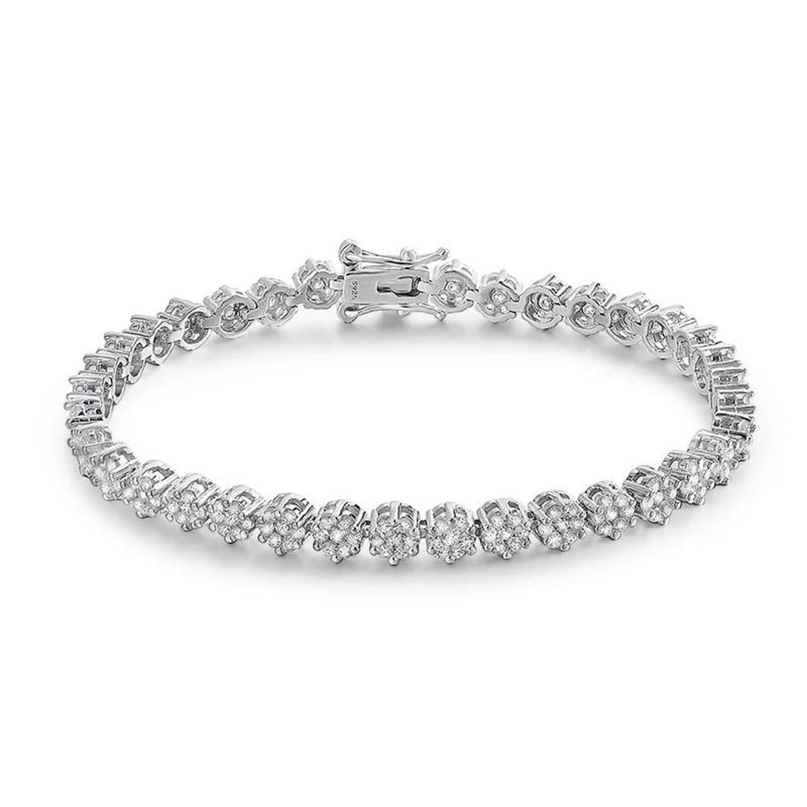 Bracelet tennis fleur brillante en moissanite VossAgin