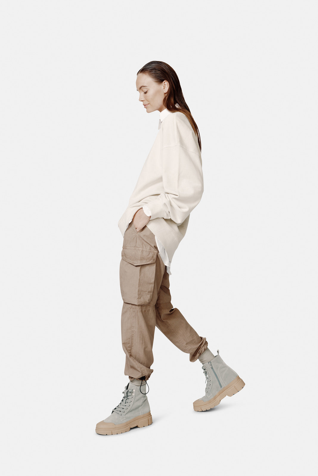 Holden Outerwear Oversized French Terry Crew - Hay