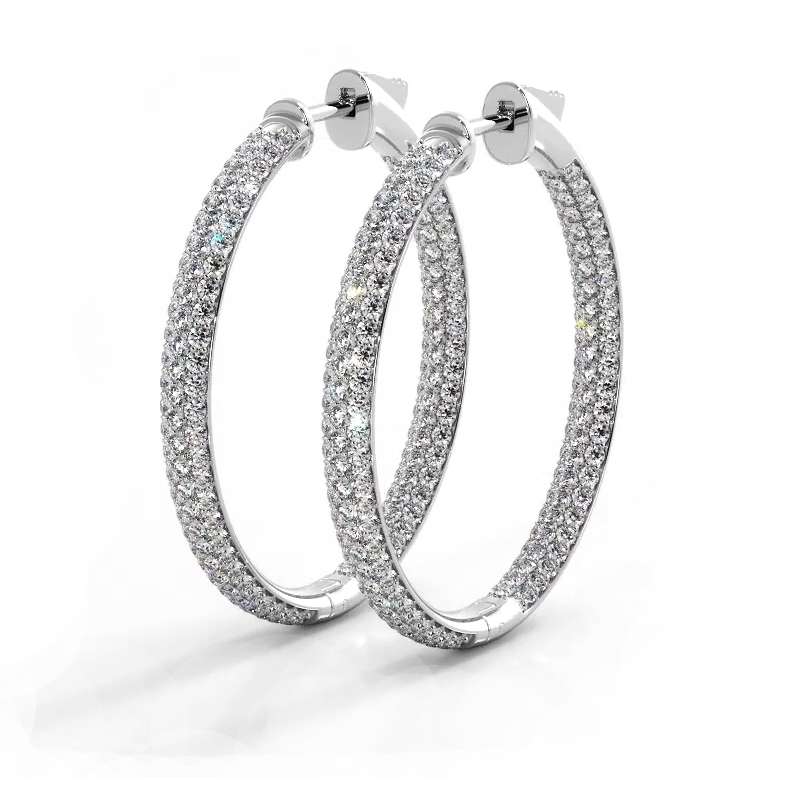 VossAgin Triple Row Hoop Earrings