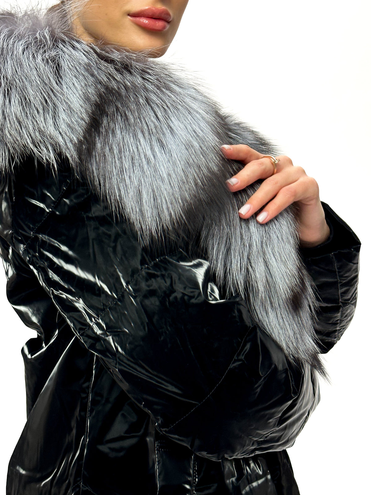 Alaska Outerwear Company Women's Silver Fox Fur Down Coat