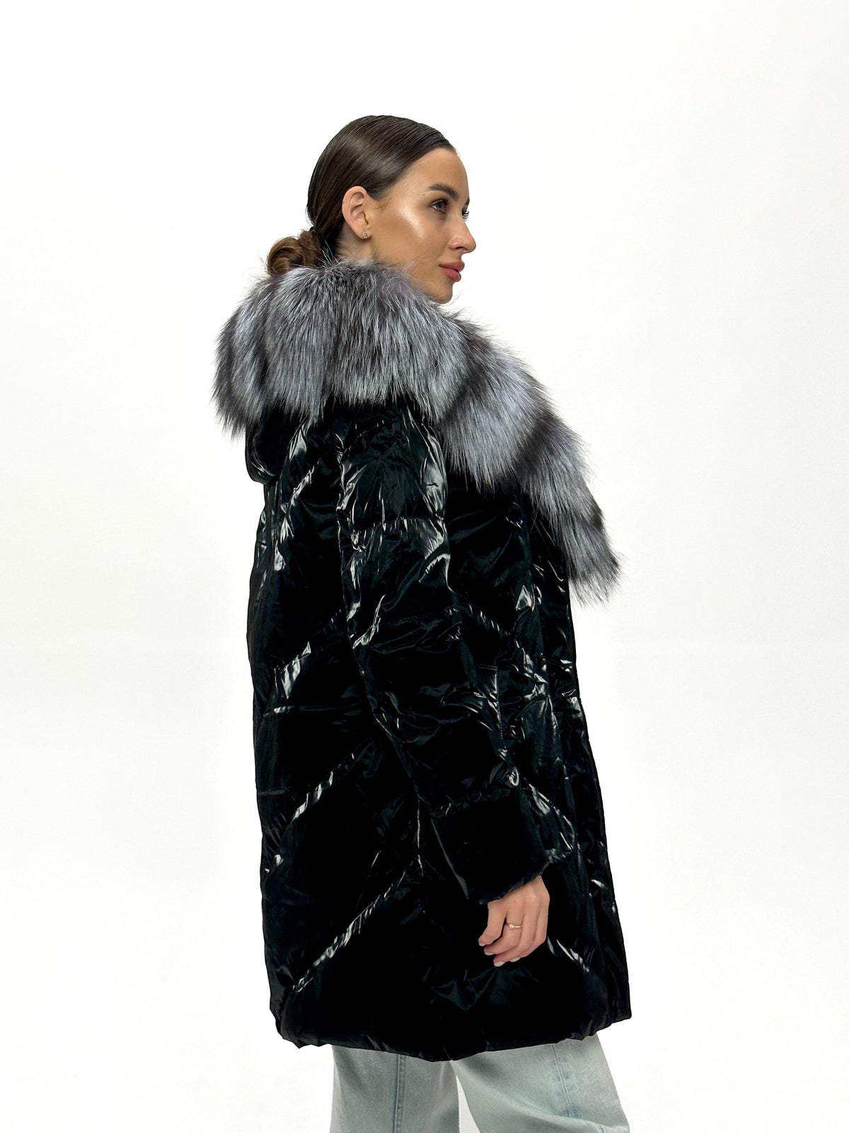 Alaska Outerwear Company Women's Silver Fox Fur Down Coat