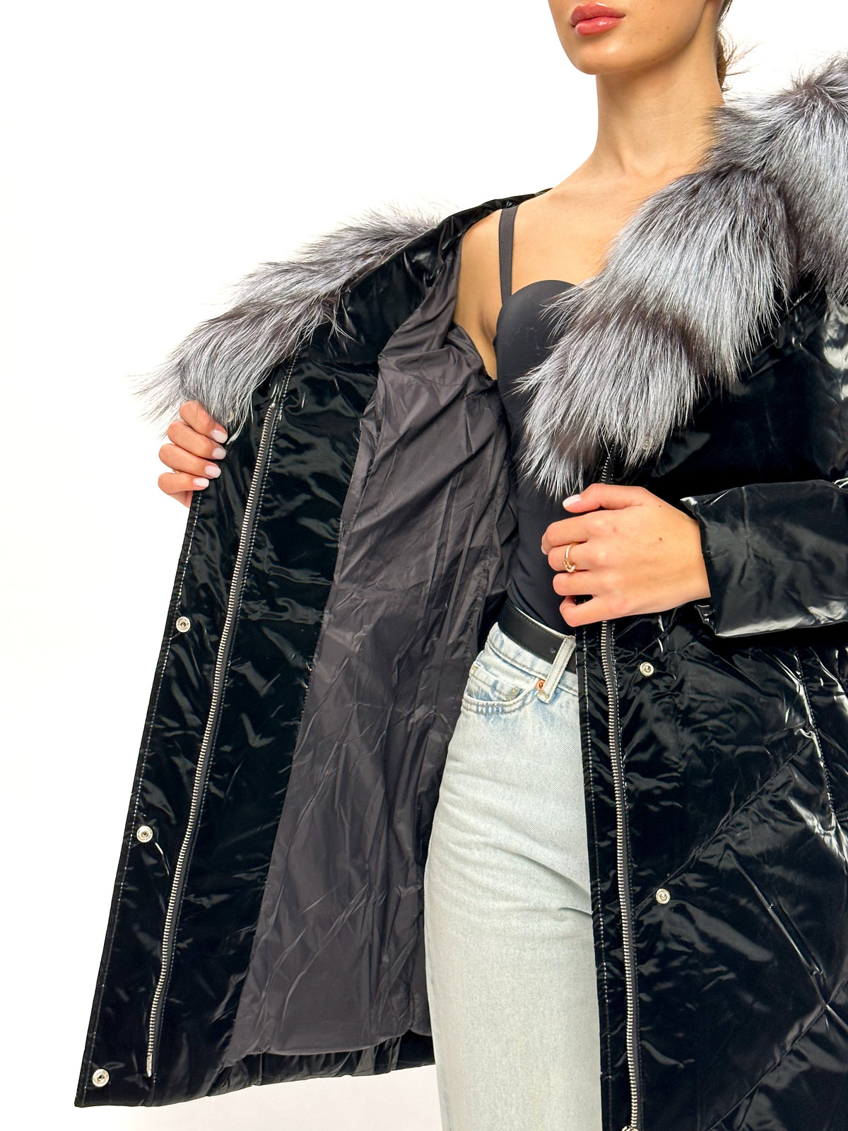 Alaska Outerwear Company Women's Silver Fox Fur Down Coat